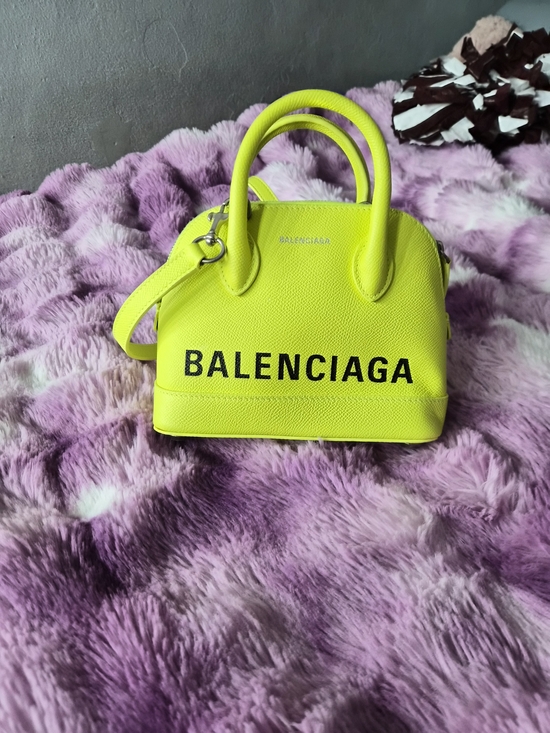 Balenciaga Handbags - Balenciaga Neon Yellow Mini Leather Top-Handle Bag